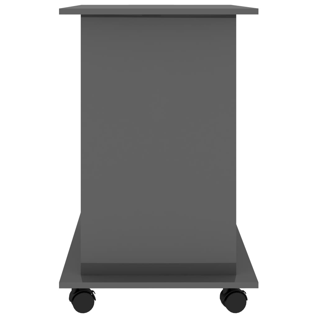 vidaXL Computer Desk High Gloss Grey 80x50x75 cm Engineered Wood