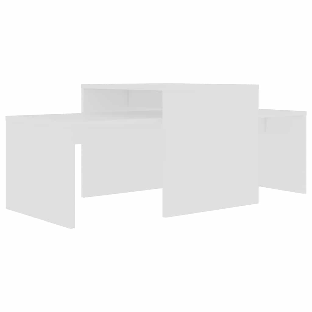 802912 vidaXL Coffee Table Set White 100x48x40 cm Engineered Wood
