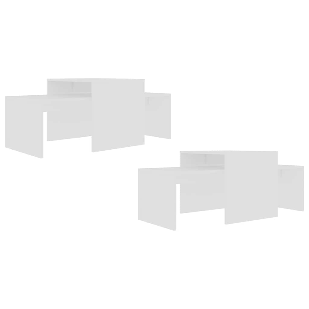 802912 vidaXL Coffee Table Set White 100x48x40 cm Engineered Wood