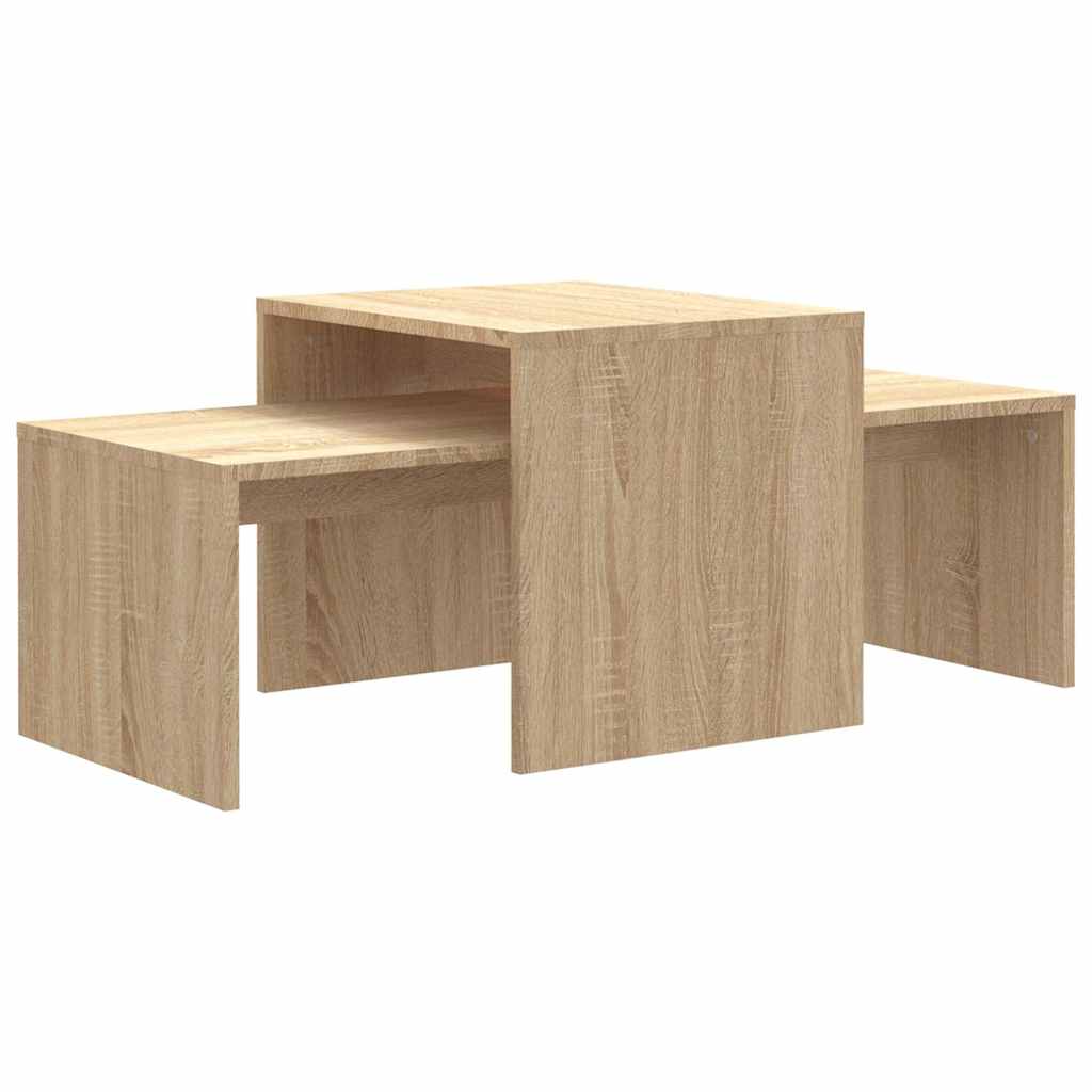 802915 vidaXL Coffee Table Set Sonoma Oak 100x48x40 cm Engineered Wood