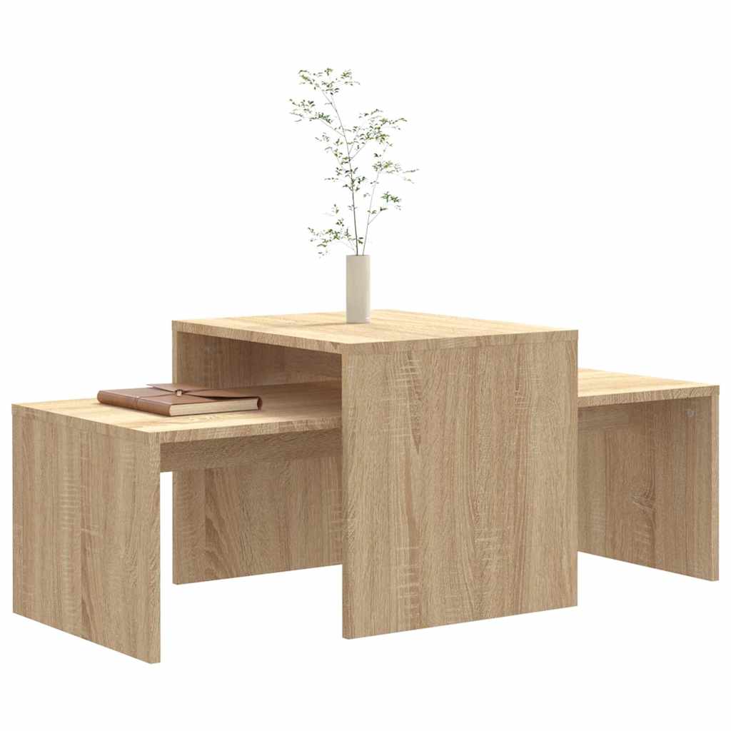 802915 vidaXL Coffee Table Set Sonoma Oak 100x48x40 cm Engineered Wood