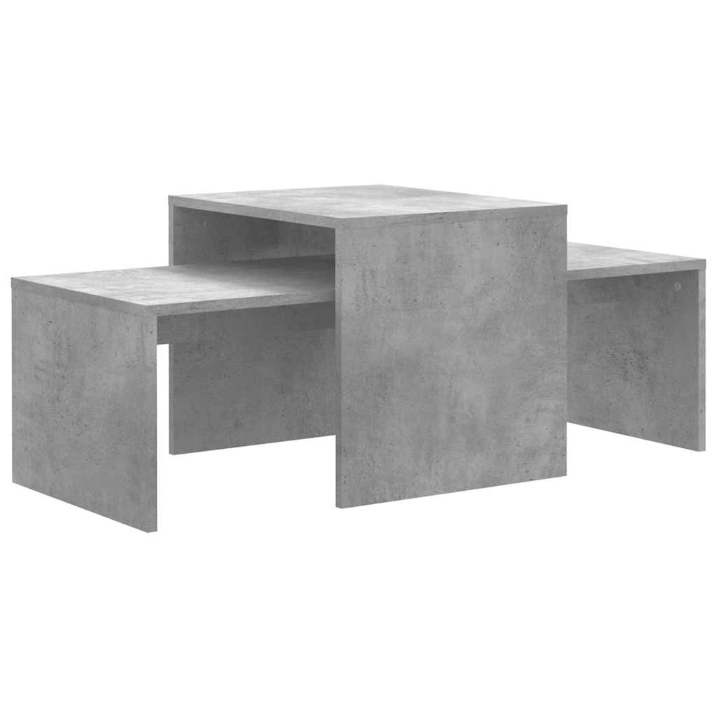 802916 vidaXL Coffee Table Set Concrete Grey 100x48x40 cm Engineered Wood