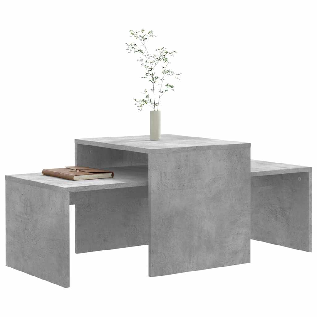 802916 vidaXL Coffee Table Set Concrete Grey 100x48x40 cm Engineered Wood
