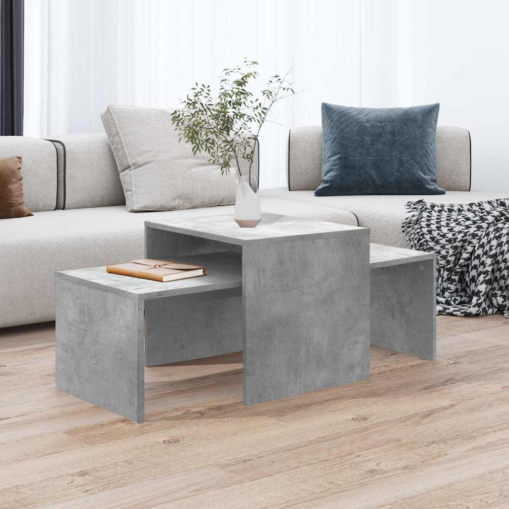 802916 vidaXL Coffee Table Set Concrete Grey 100x48x40 cm Engineered Wood