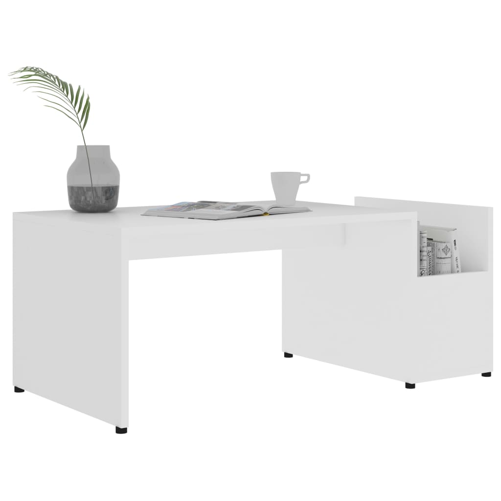 Coffee Table White 90x45x35 cm Engineered Wood
