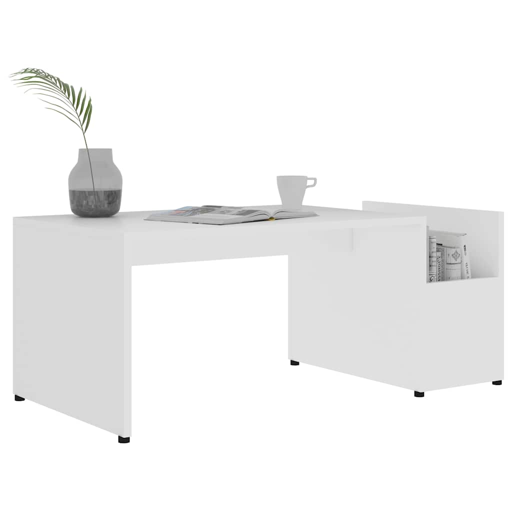 802921 vidaXL Coffee Table White 90x45x35 cm Engineered Wood