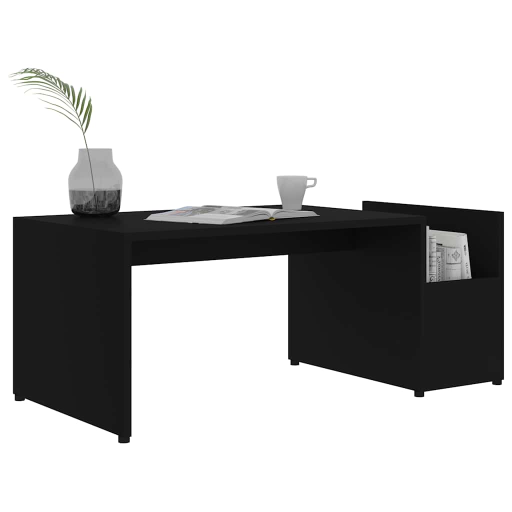 802922 vidaXL Coffee Table Black 90x45x35 cm Engineered Wood