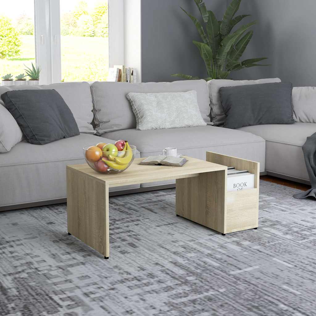802924 vidaXL Coffee Table Sonoma Oak 90x45x35 cm Engineered Wood