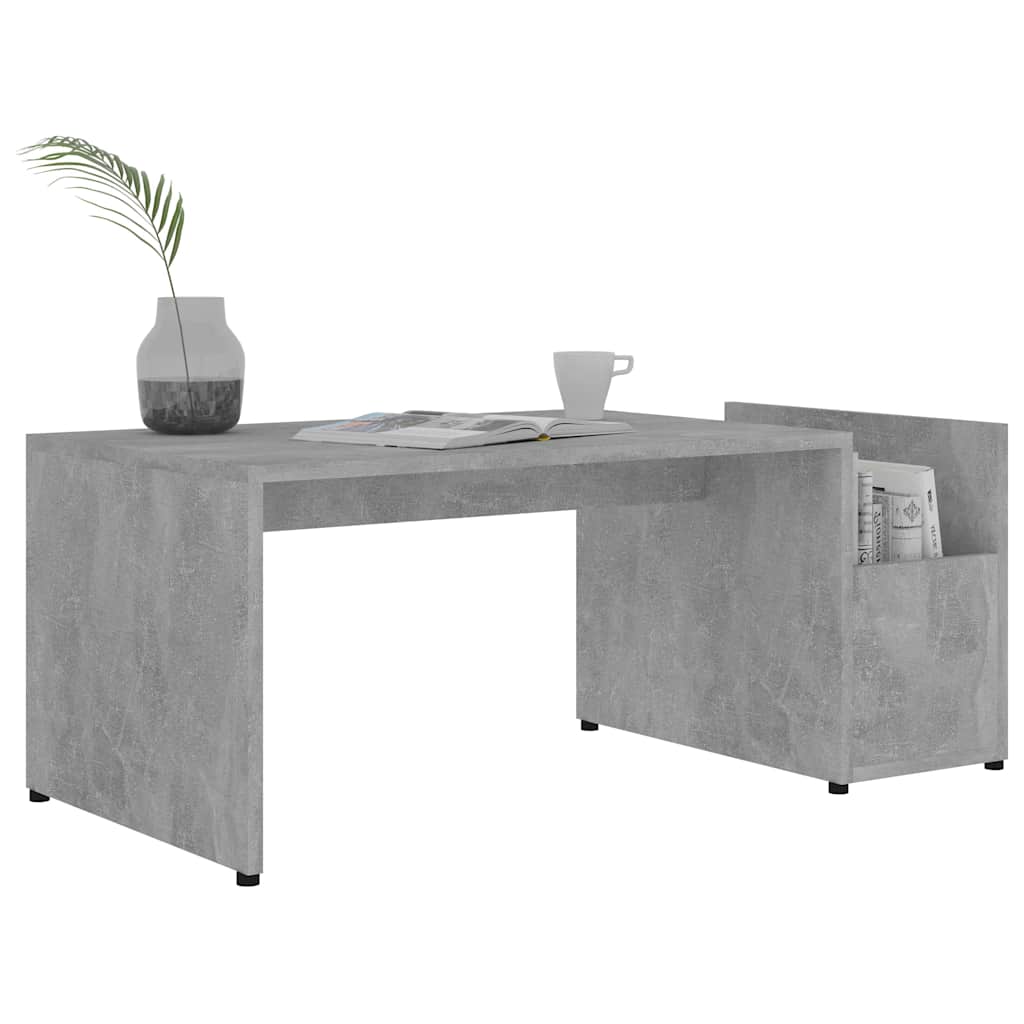 802925 vidaXL Coffee Table Concrete Grey 90x45x35 cm Engineered Wood