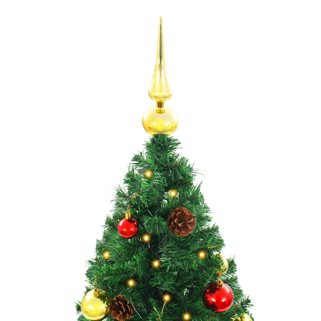 vidaXL Artificial Pre-lit Christmas Tree with Baubles Green 150 cm