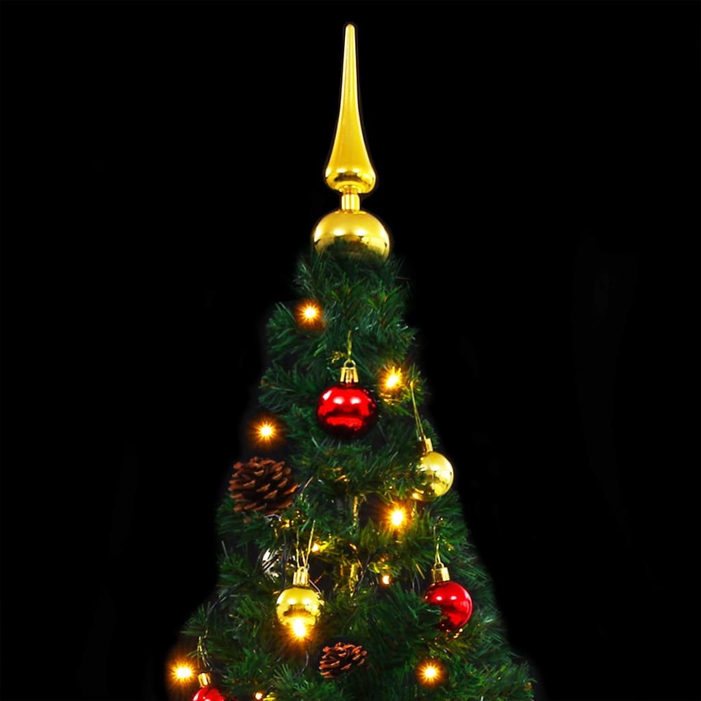 vidaXL Artificial Pre-lit Christmas Tree with Baubles Green 180 cm