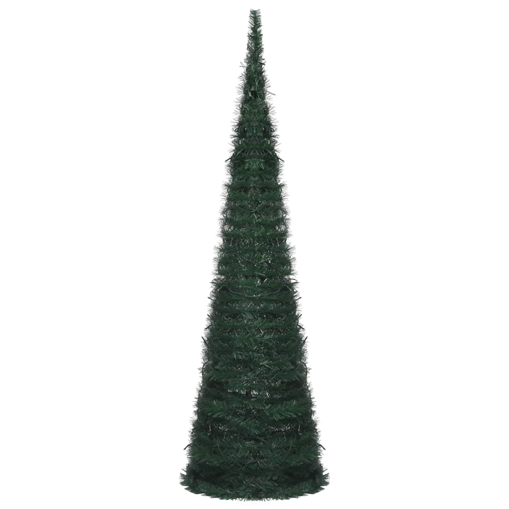 vidaXL Pop-up String Artificial Pre-lit Christmas Tree Green 150 cm