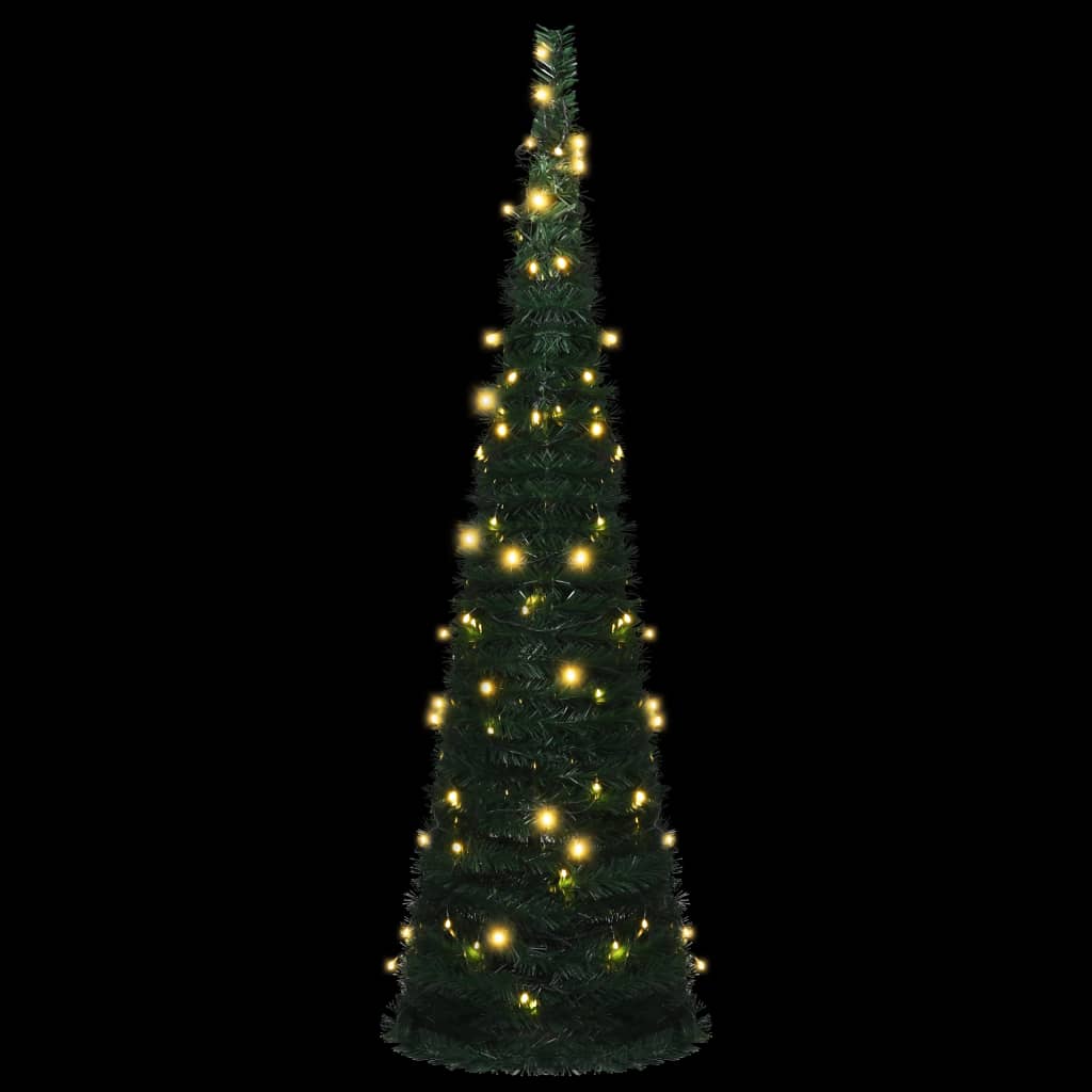 vidaXL Pop-up String Artificial Pre-lit Christmas Tree Green 150 cm