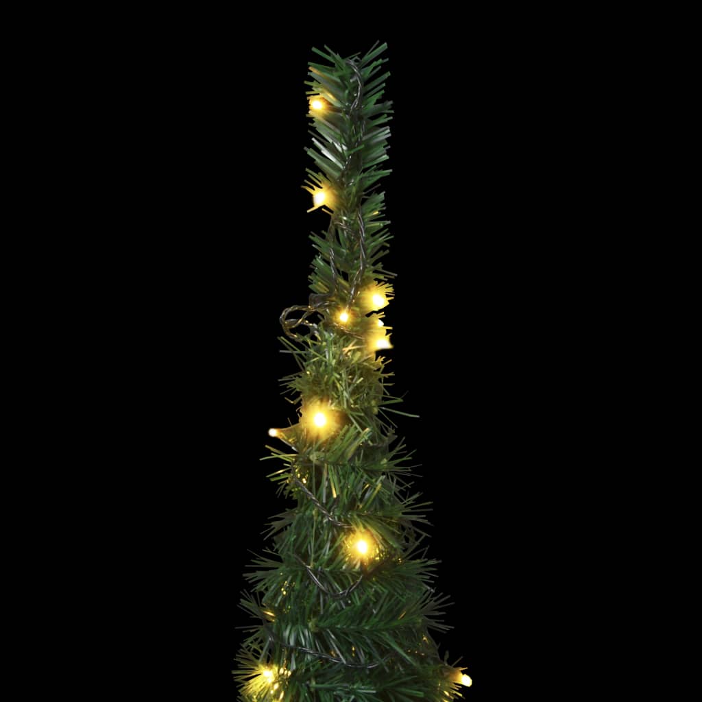 vidaXL Pop-up String Artificial Pre-lit Christmas Tree Green 150 cm