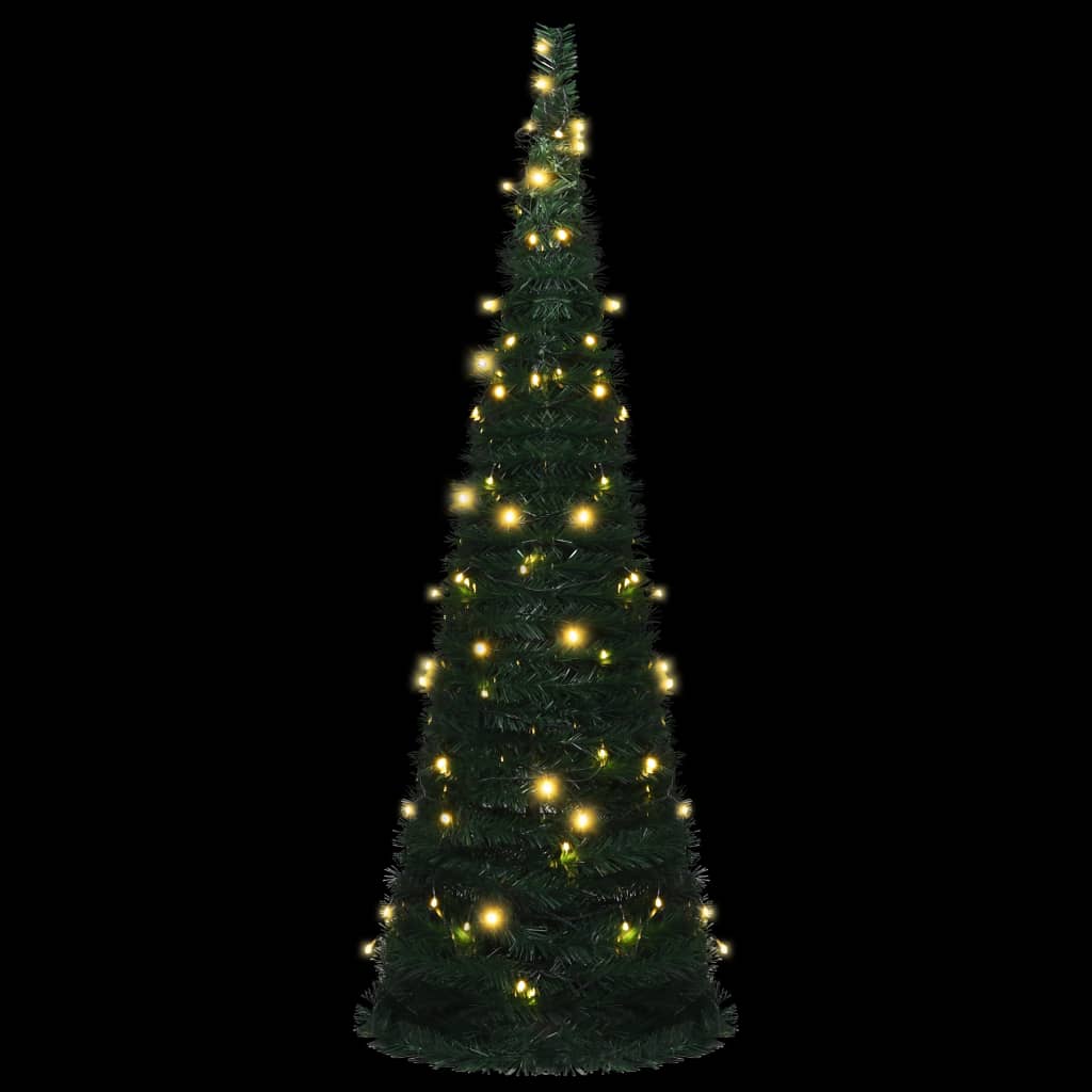 vidaXL Pop-up String Artificial Pre-lit Christmas Tree Green 180 cm