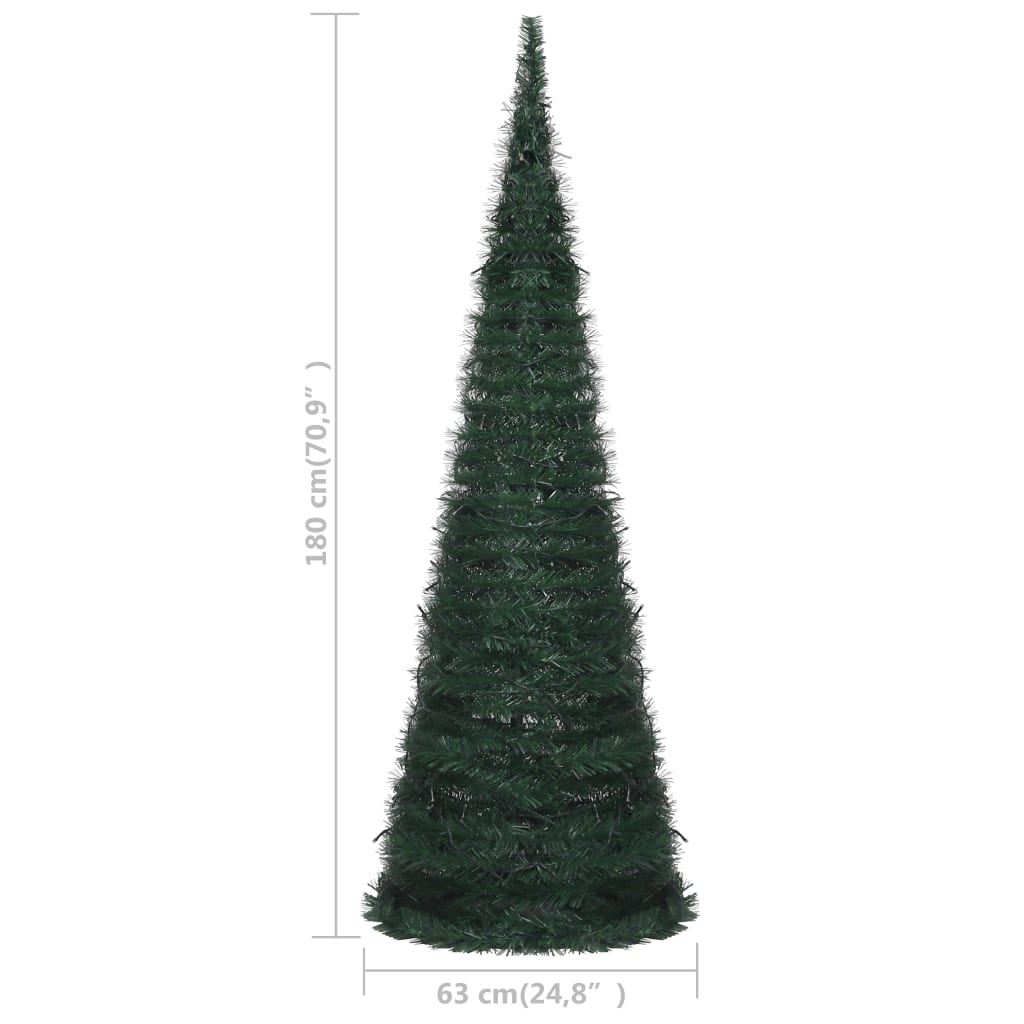 vidaXL Pop-up String Artificial Pre-lit Christmas Tree Green 180 cm