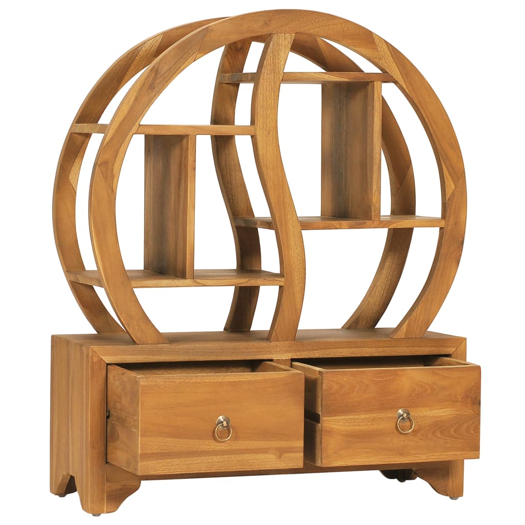 Cabinet with Yin Yang Shelf 68x26x83 cm Solid Teak Wood