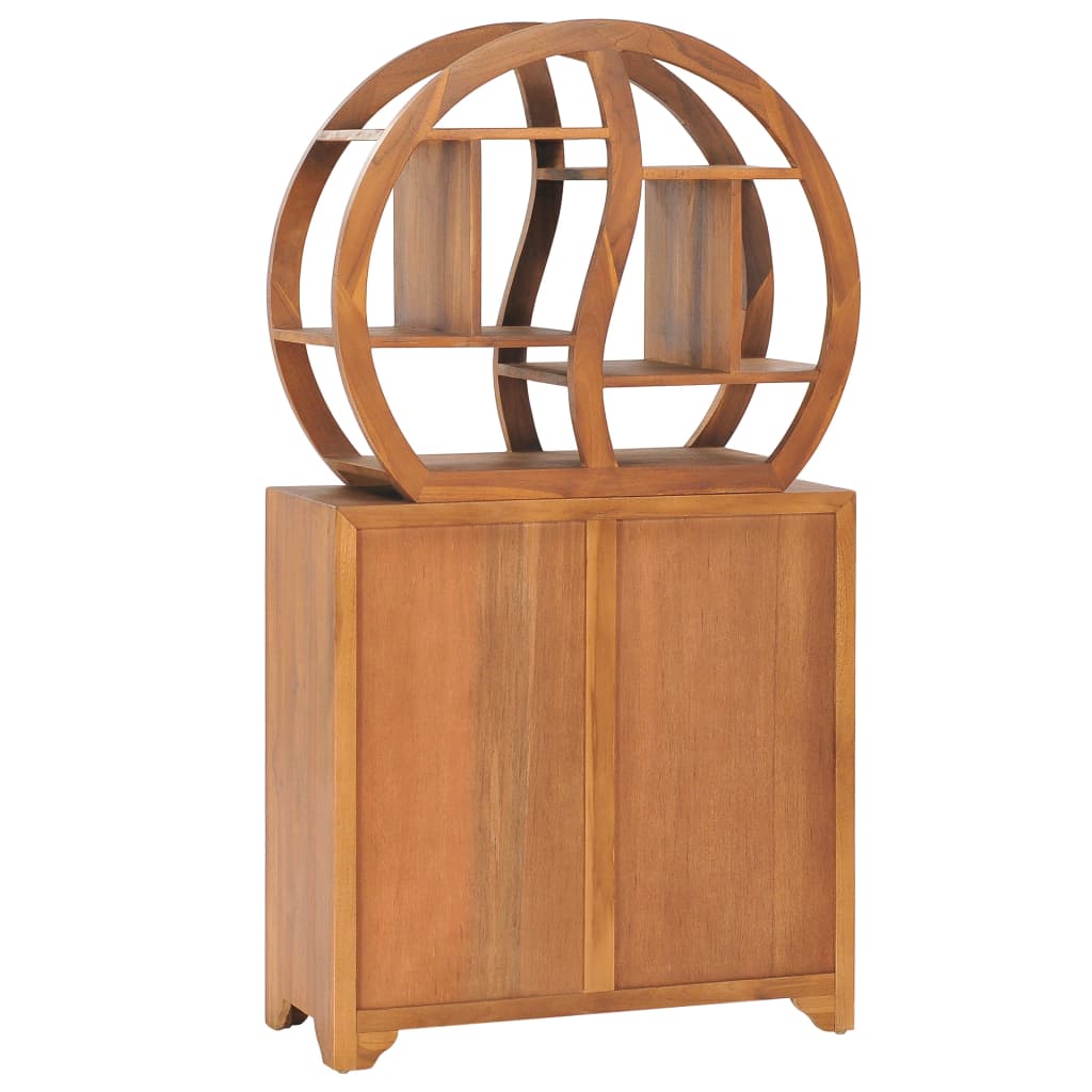 Cabinet with Yin Yang Shelf 70x30x130 cm Solid Teak Wood
