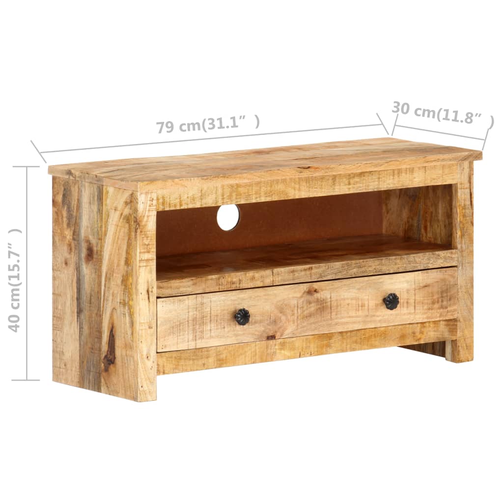 vidaXL TV Cabinet 79x30x40 cm Rough Mango Wood