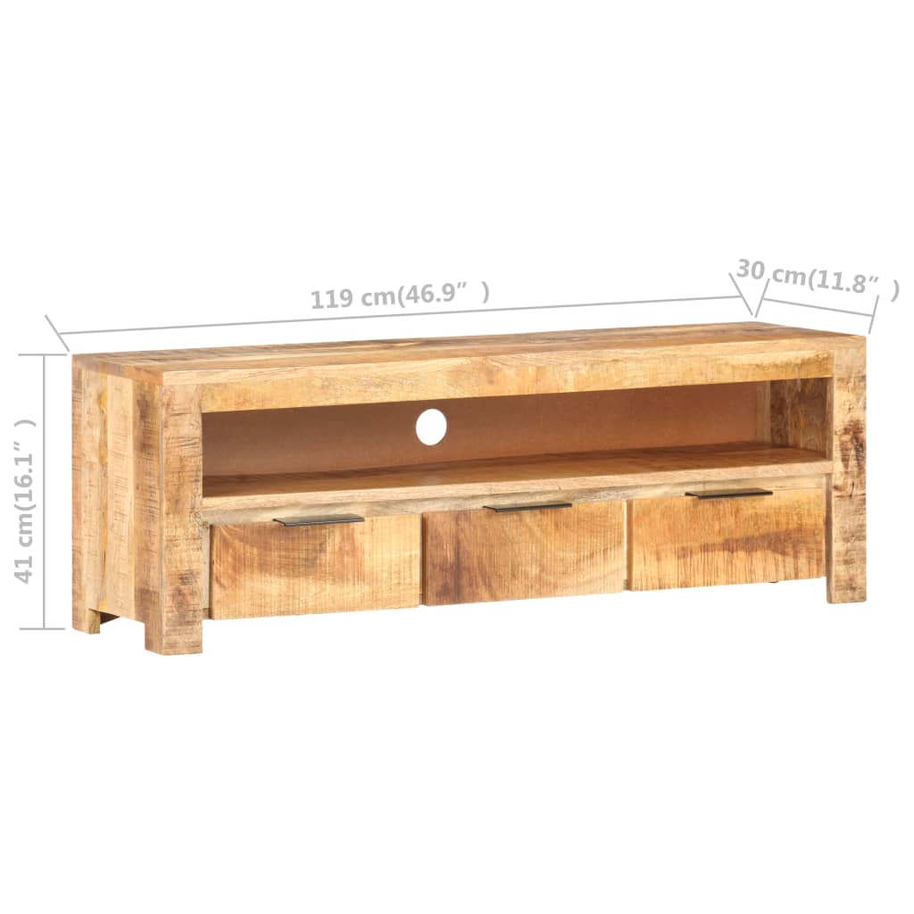 vidaXL TV Cabinet 119x30x41 cm Rough Mango Wood