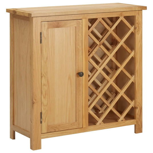 vidaXL Wine Cabinet for 11 Bottles 80x32x80 cm Solid Oak Wood