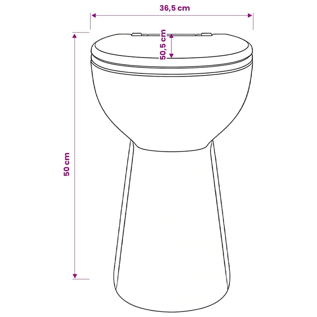 Rimless Toilet 7 cm Extra Height Soft Close Ceramic White