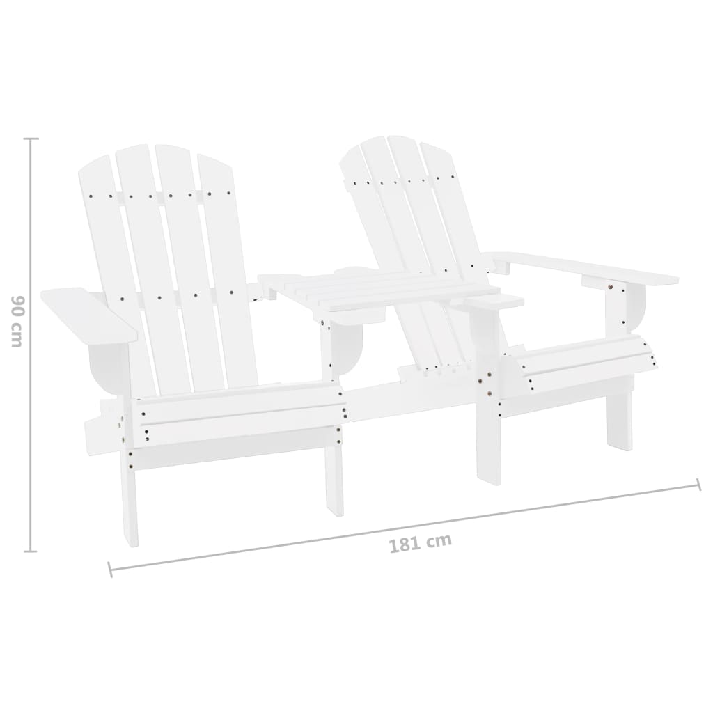 Garden Chair | White | Solid fir wood | Regular | Ergonomic