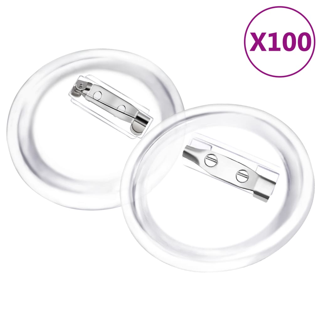 Button Badges Kit with Pins 100 Sets Acrylic 37 mm