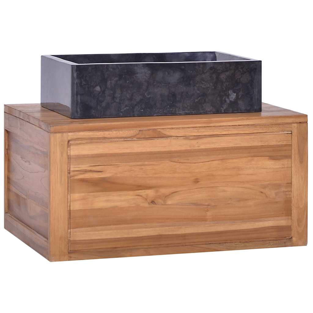 Wall-mounted Bathroom Cabinet 60x45x30 cm Solid Teak Wood