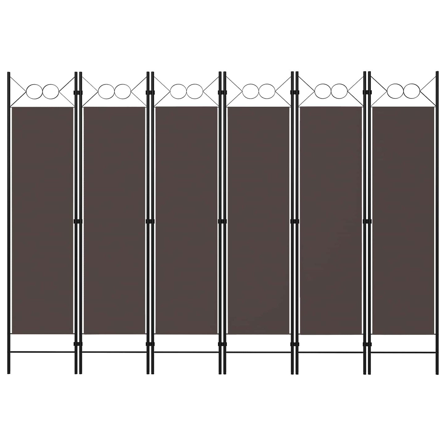 320712 vidaXL 6-Panel Room Divider Brown 240x180 cm