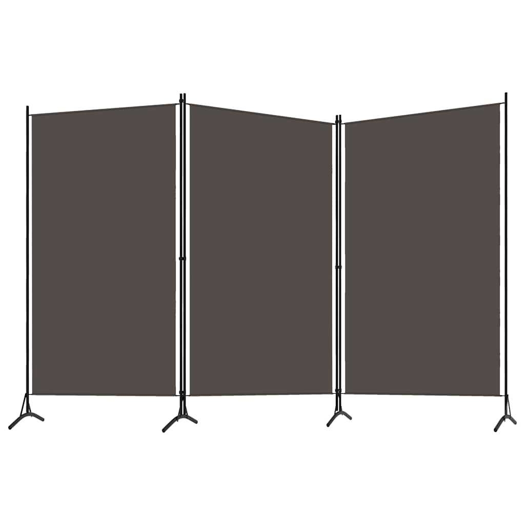 320733 vidaXL 3-Panel Room Divider Anthracite 260x180 cm Fabric