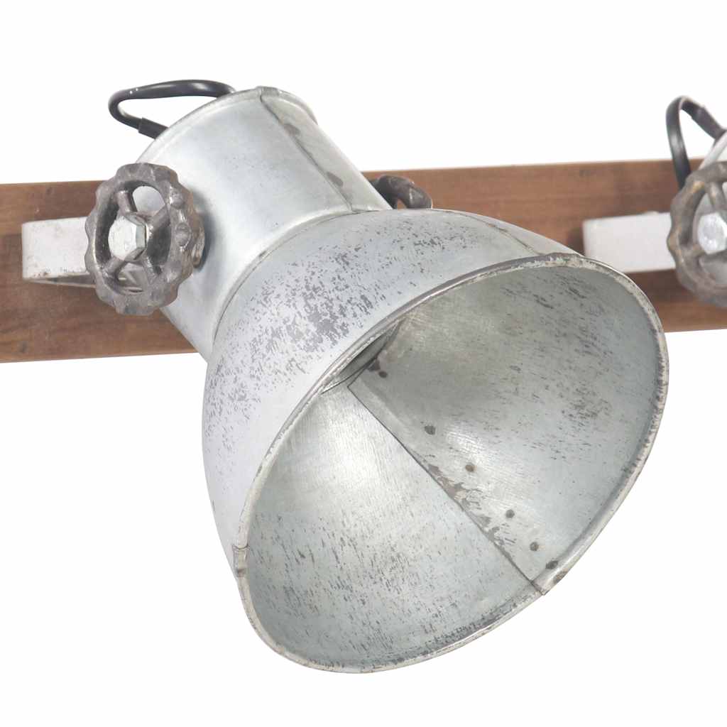 Wall Lamp | Silver and brown | Iron and solid mango wood | Medium
