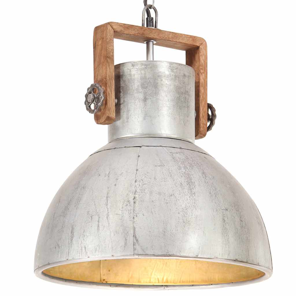 Industrial Hanging Lamp 25 W Silver Round 40 cm E27