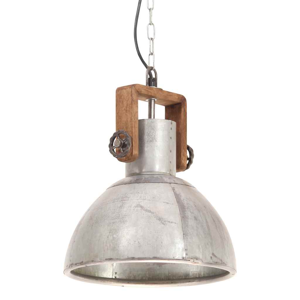 Industrial Hanging Lamp 25 W Silver Round 30 cm E27