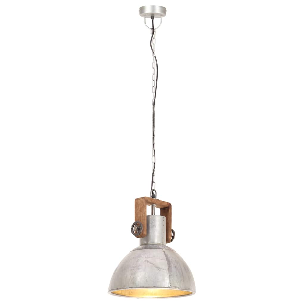 Industrial Hanging Lamp 25 W Silver Round 30 cm E27