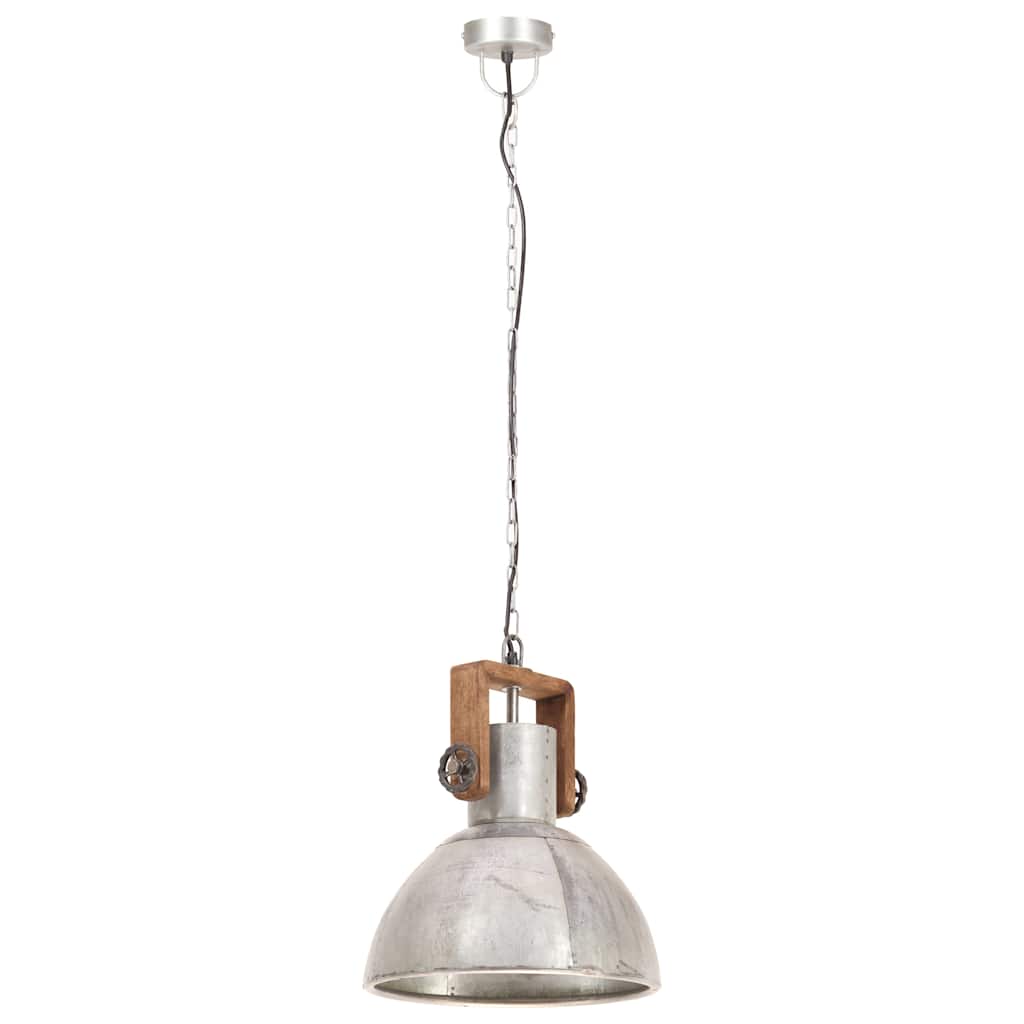 Industrial Hanging Lamp 25 W Silver Round 30 cm E27