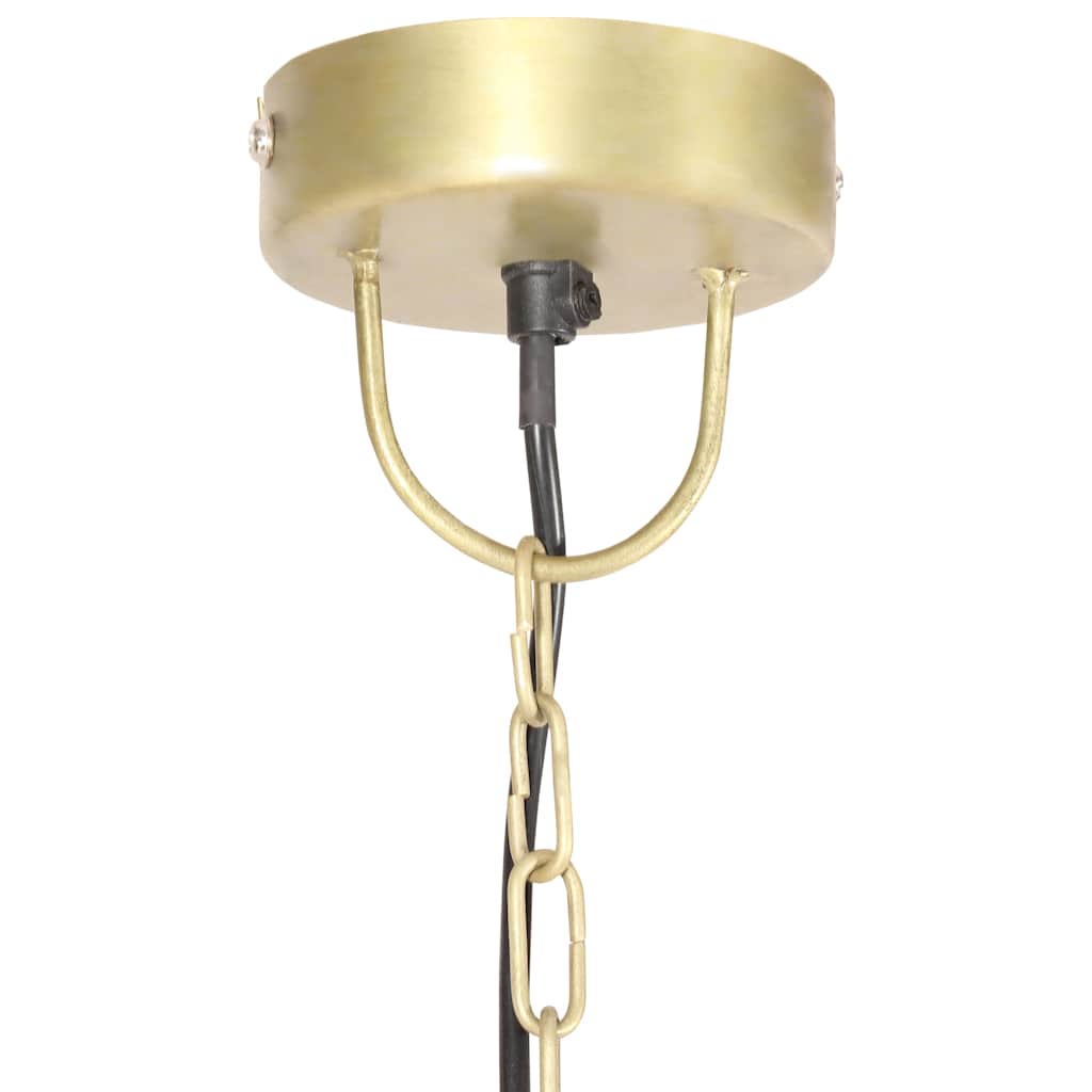 Hanging Lamp | Brass, Brown | Iron with brass plating, Solid mango wood