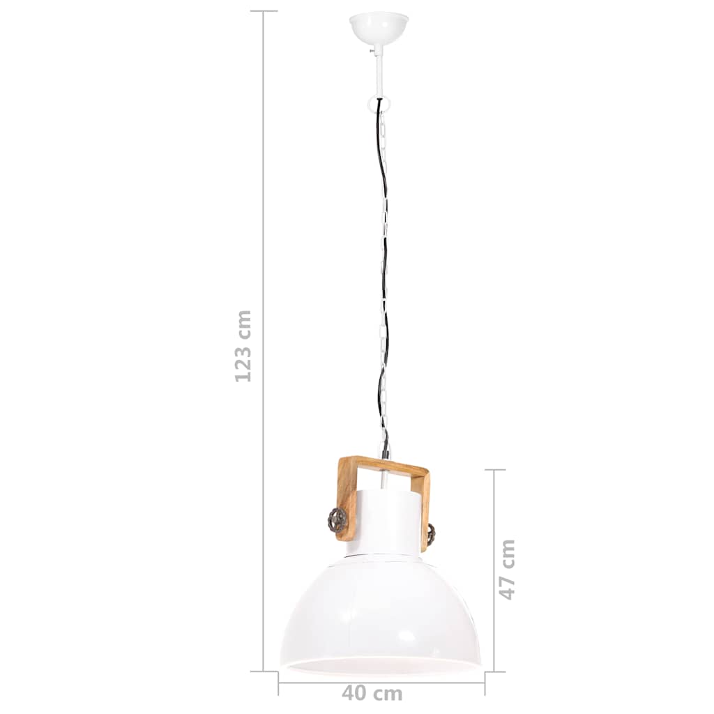 Hanging Lamp | White | Powder-Coated Iron | Medium | Hanging Lamp | Round