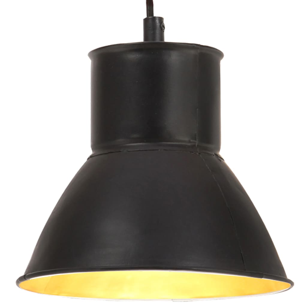 Hanging Lamp 25 W Black Round 17 cm E27