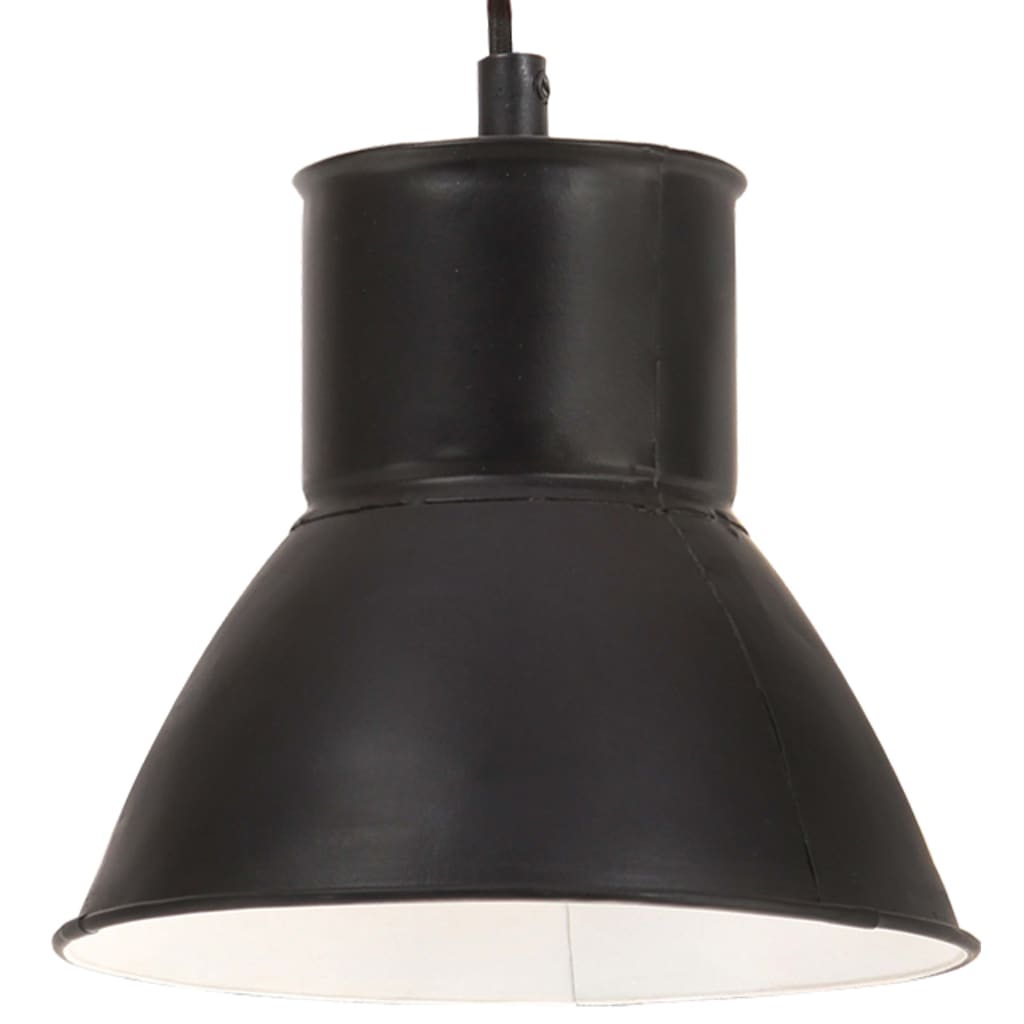 Hanging Lamp 25 W Black Round 17 cm E27