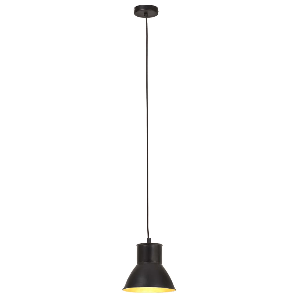 Hanging Lamp 25 W Black Round 17 cm E27