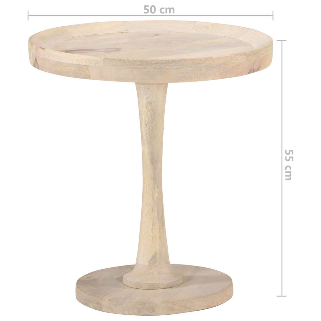320599 vidaXL Side Table Ø50x55 cm Solid Mango Wood