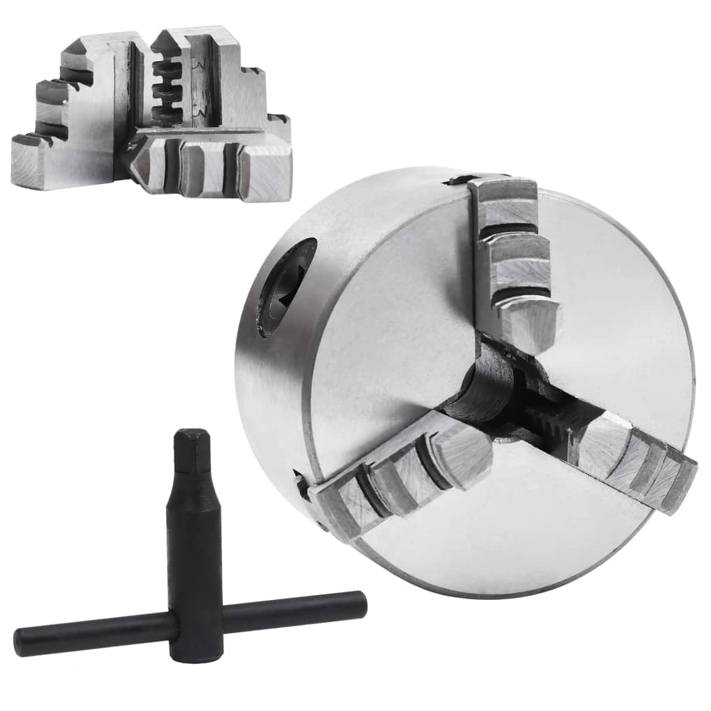 vidaXL 3 Jaw Self-Centering Lathe Chuck 80 mm Steel