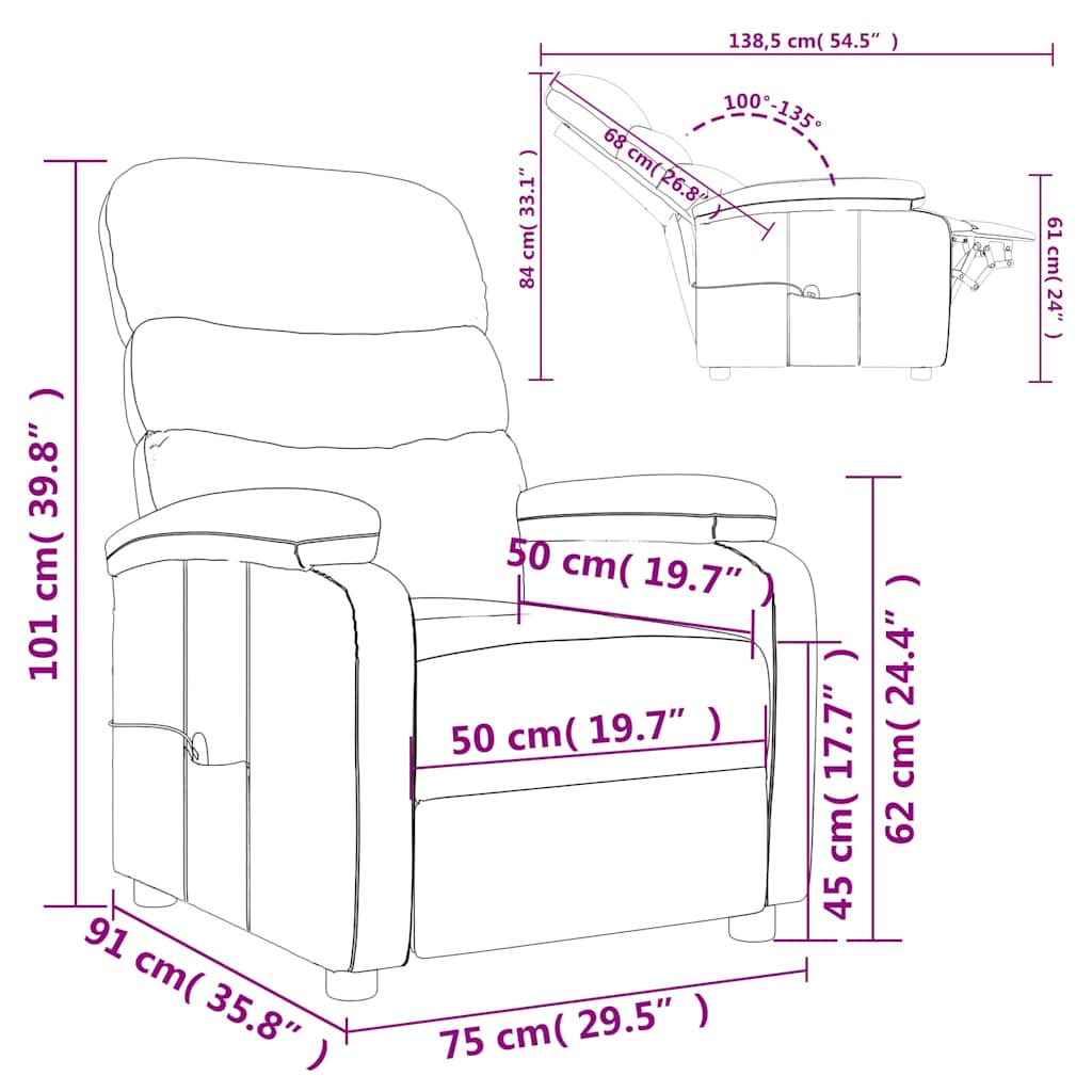 Massage Chair Light Grey Fabric