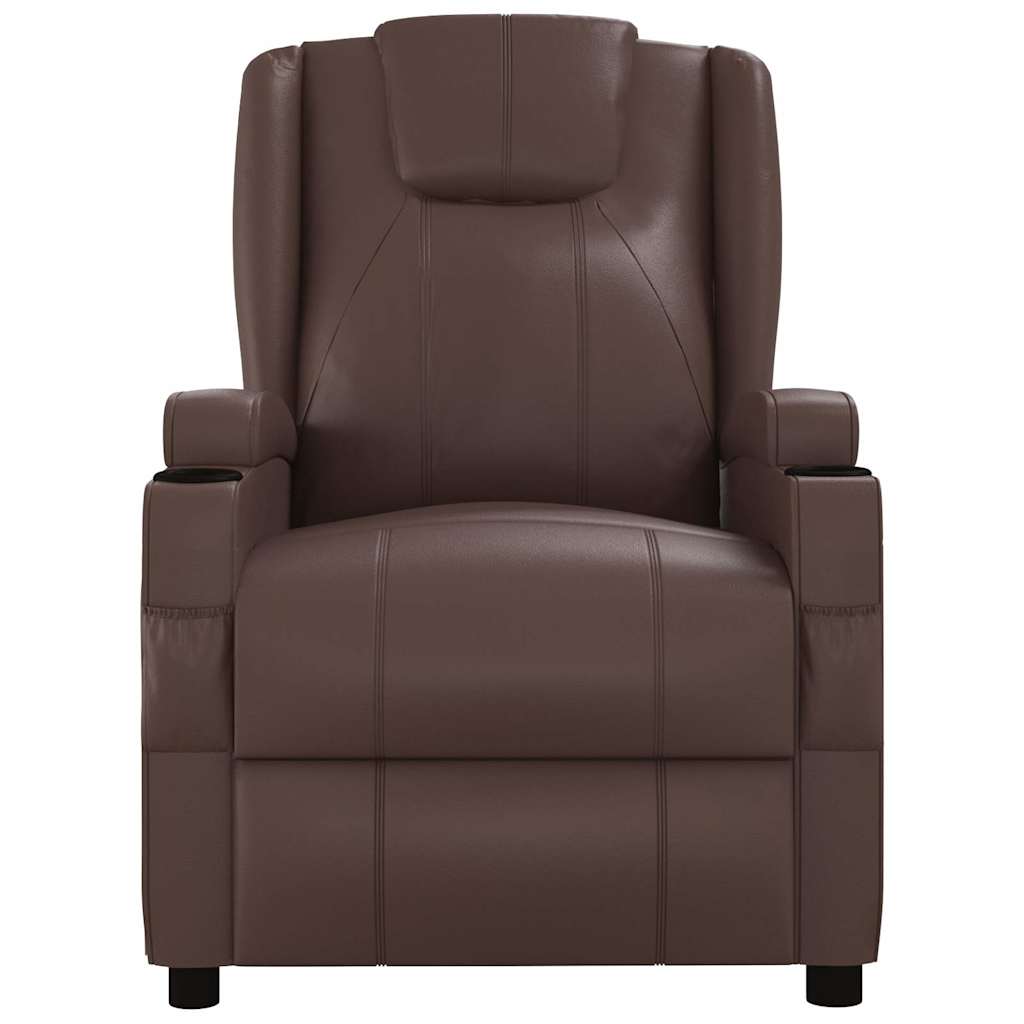 Massage Chair Brown Faux Leather