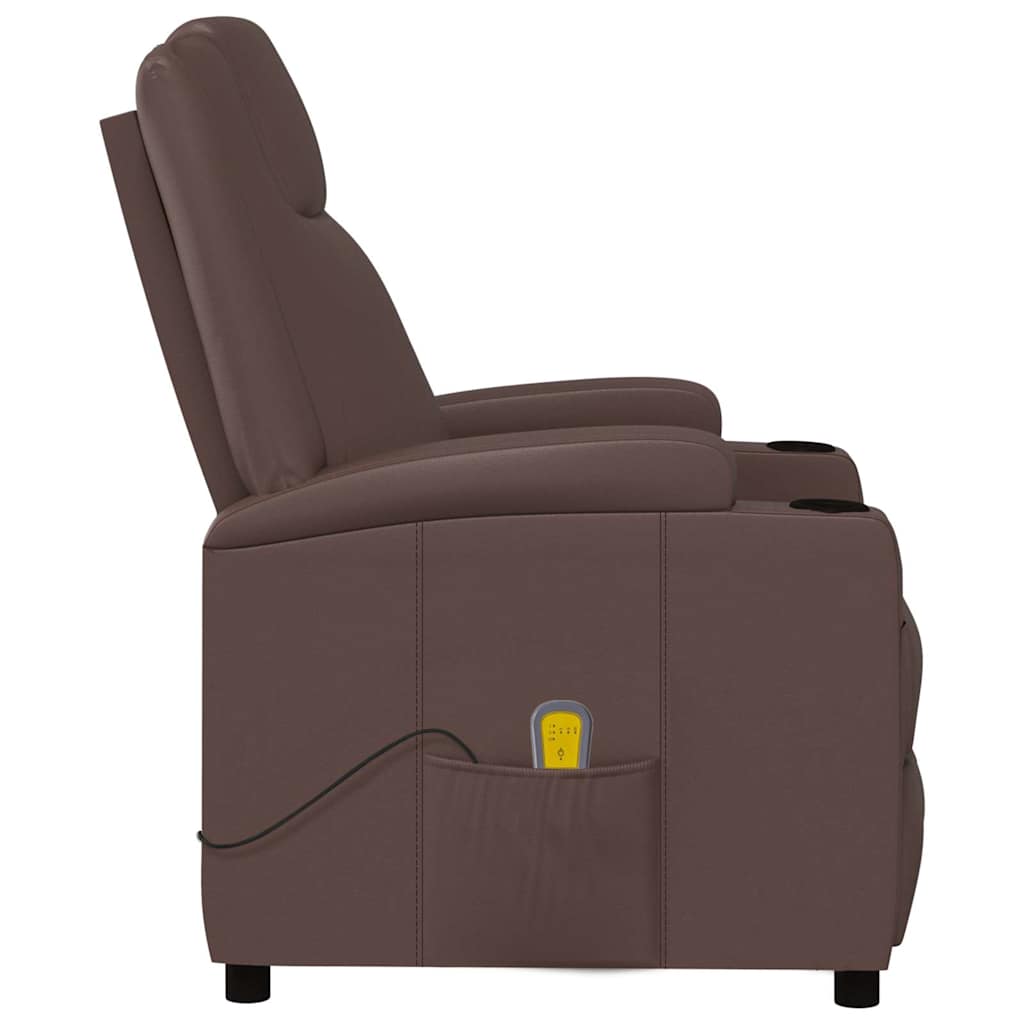 Massage Chair Brown Faux Leather