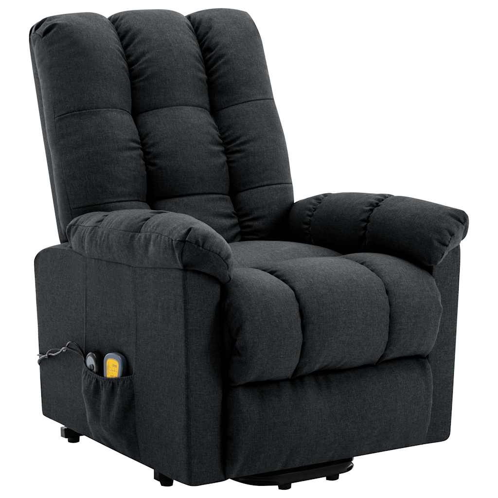 Stand-up Massage Recliner Dark Grey Fabric