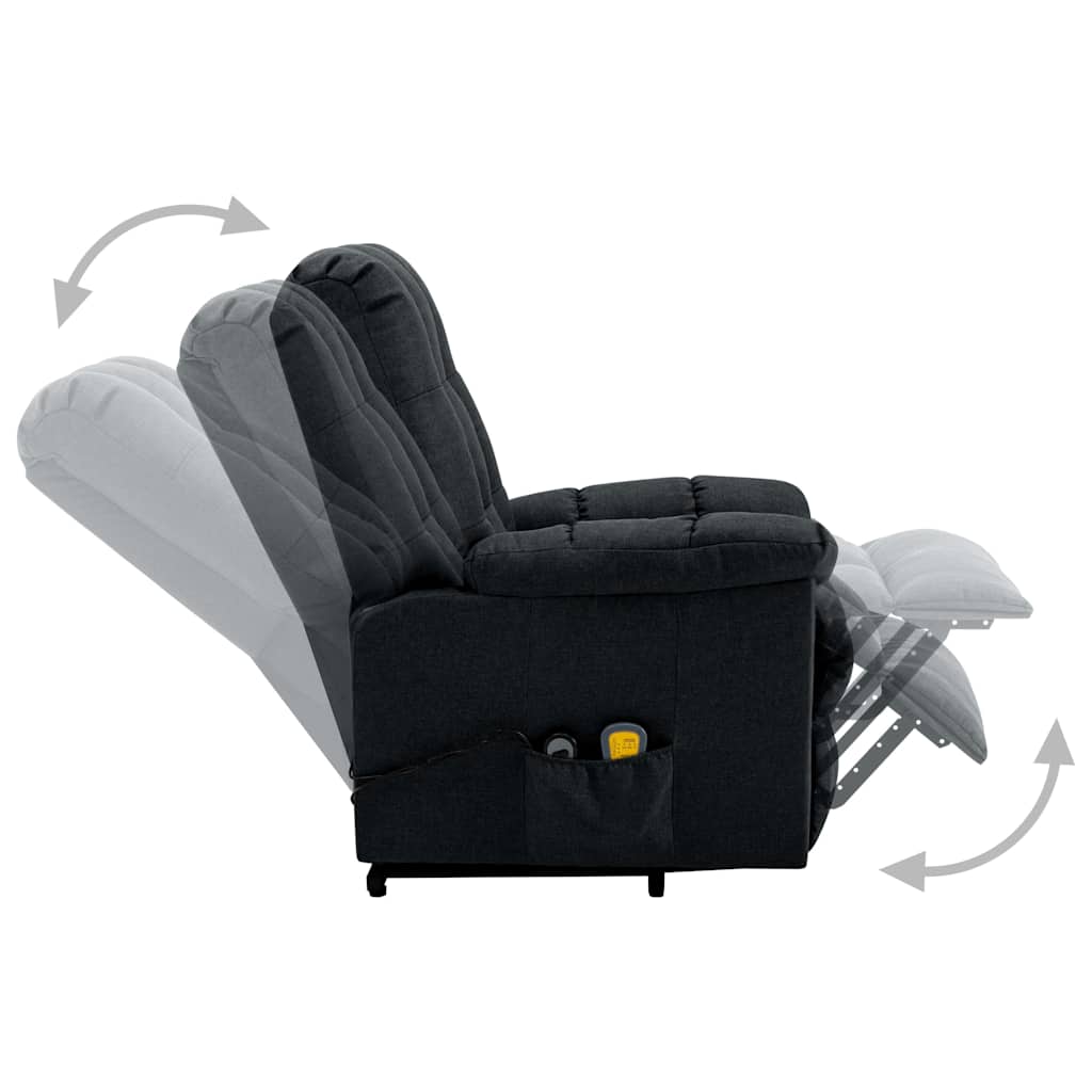 Stand-up Massage Recliner Dark Grey Fabric