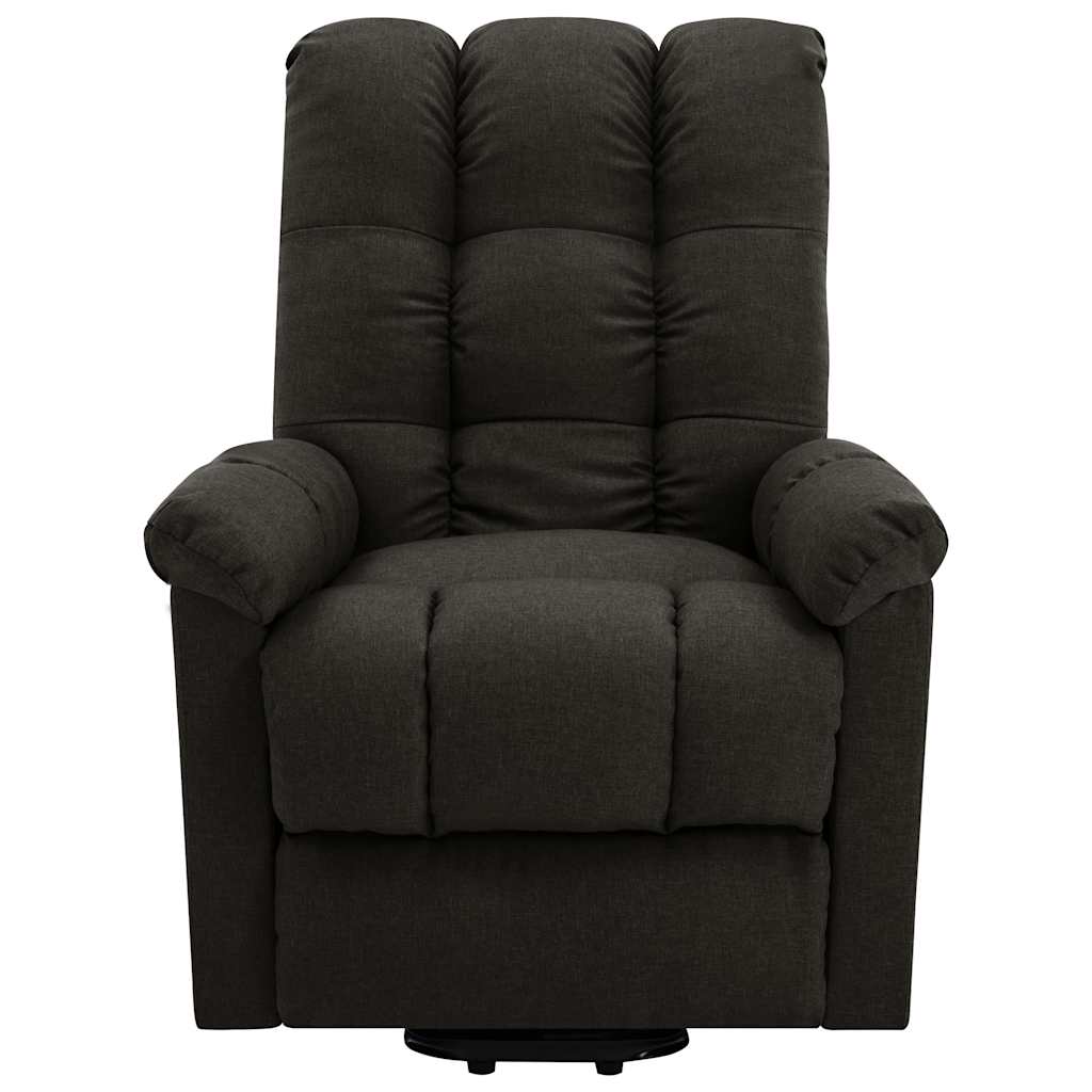Stand-up Massage Recliner Dark Brown Fabric