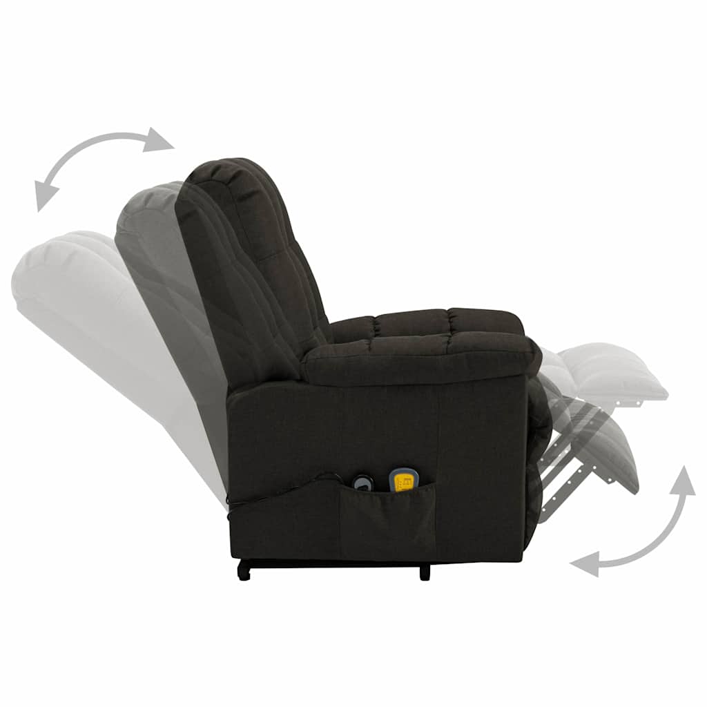 Stand-up Massage Recliner Dark Brown Fabric
